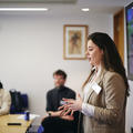 A woman facilitating a conference masterclass session