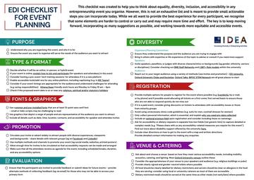 edi checklist for event planning