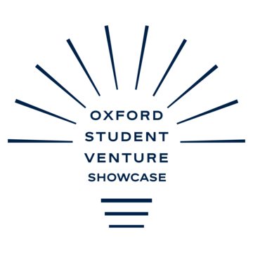 A lightbulb icon with oxford student venture showcase text