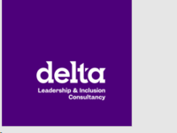 Delta logo (white text on purple background)