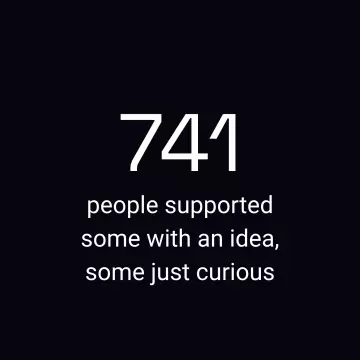 741 people supported some with an idea, some just curious