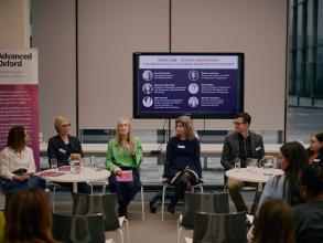 Panellists deep in discussion during an event